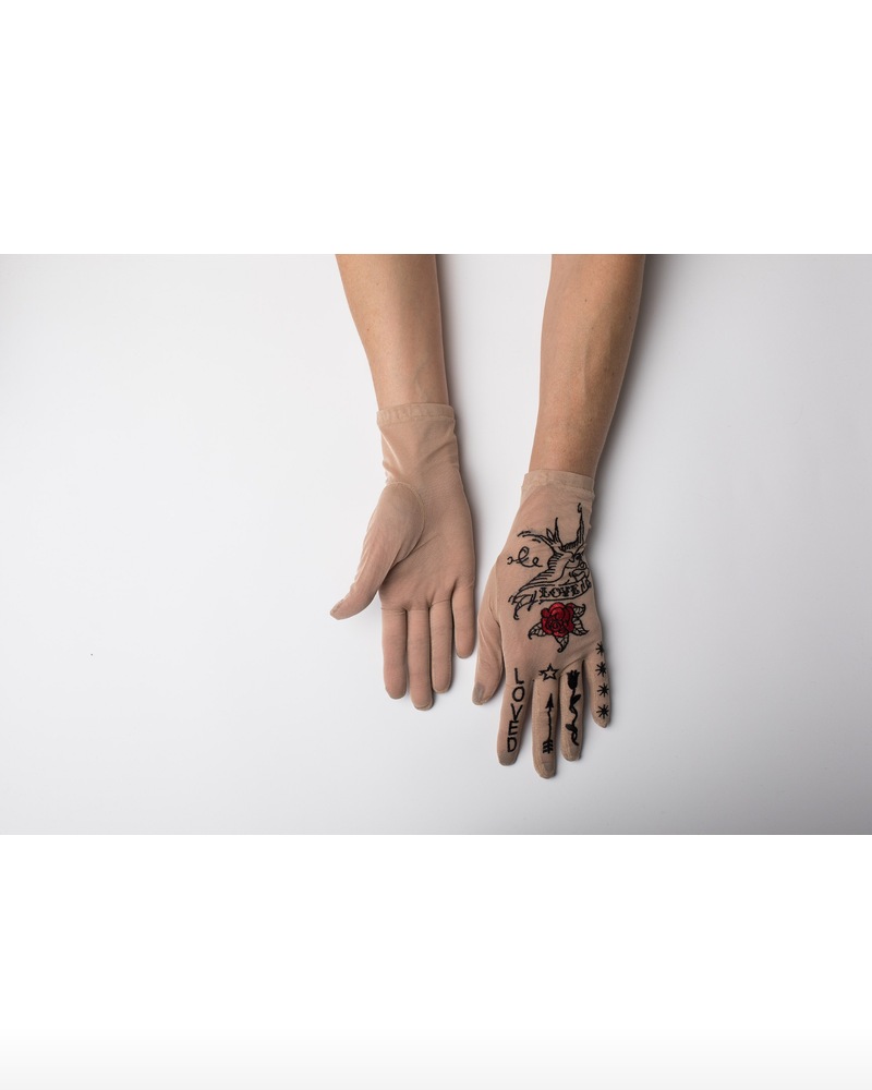 Tattoo Mesh Gloves — LOVED