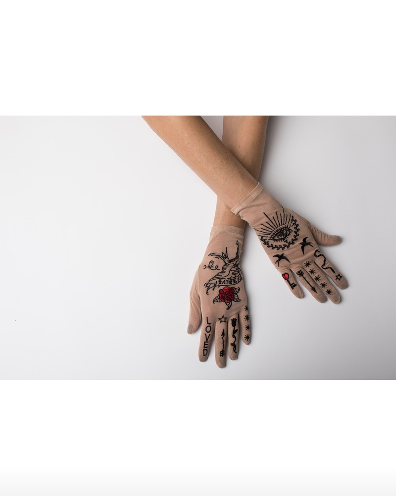 Tattoo Mesh Gloves — LOVED